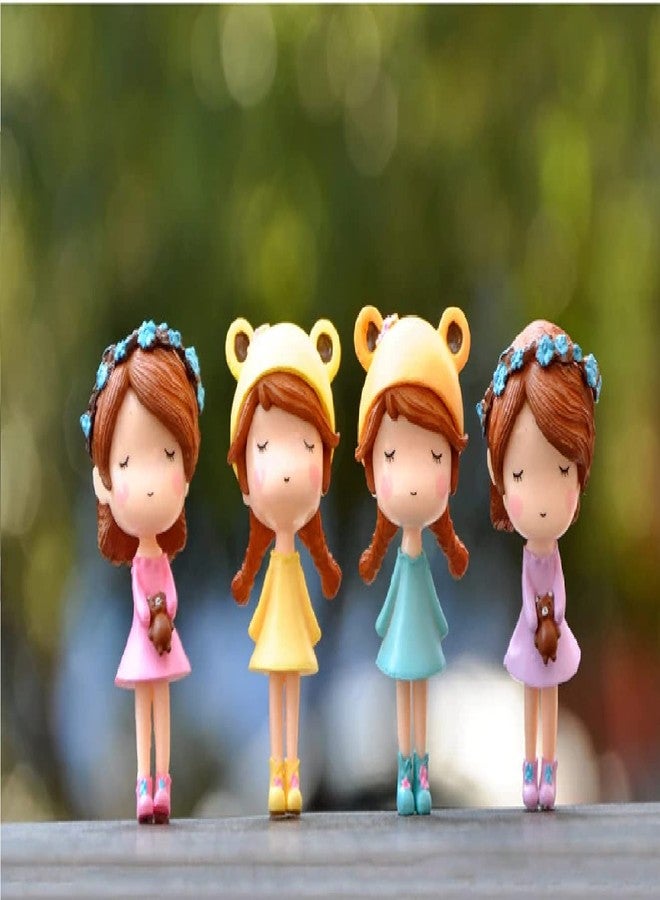BHOOLU&GOOLU Polyvinyl Chloride Cute Fairy Girl Figurines Action Figures - 4 Pcs Set (Hight : 6 Cm, Multicolor) - Image 1